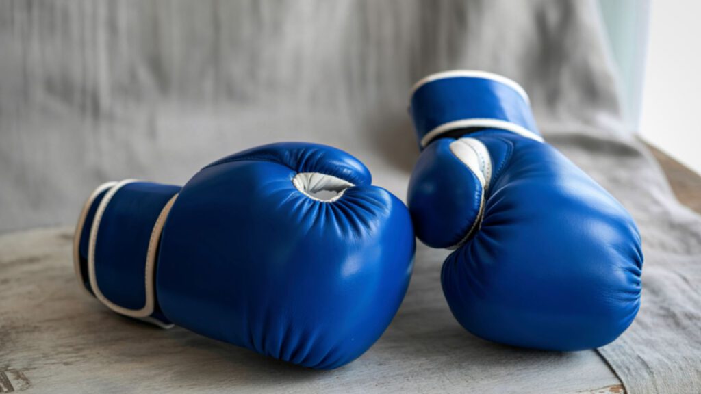 Boxhandschuhe als Symbol für Sportmundschutz im Haus der Zahngesundheit Köln